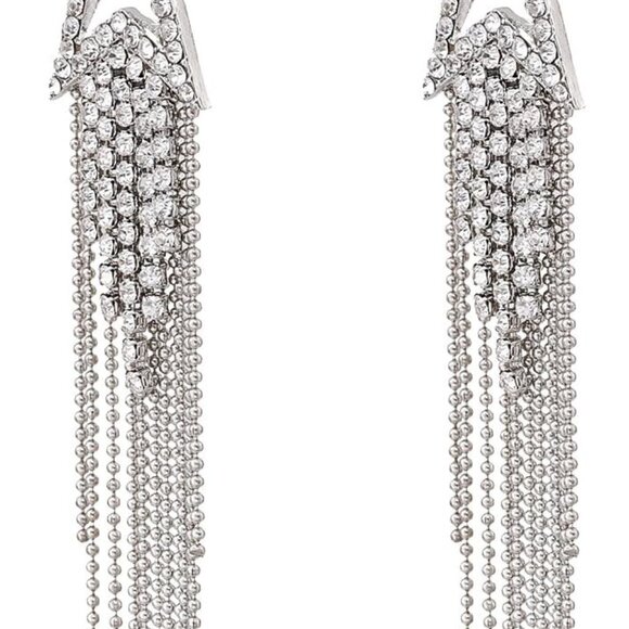 Jewelry - Women’s Tassel Earrings Star Ear Stud Pave Crystal Dangle Earrings Boho Waterfal